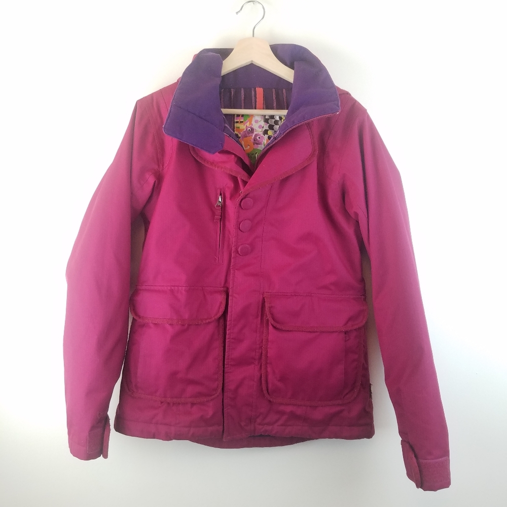 Burton Women's Dry Ride Winter Jacket Coat Ski Snowboard Maroon Burgundy Size M
